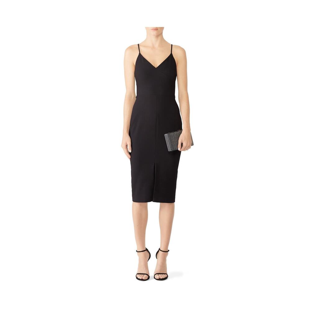LIKELY Brooklyn Spaghetti Strap Sheath Midi Dress Black Size 2